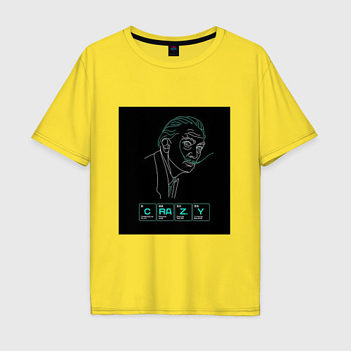 Мужская футболка оверсайз Неоновый Сальвадор Дали / Желтый – фото 1