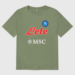 Футболка оверсайз мужская Хвича Кварацхелия ФК Наполи форма домашняя, цвет: авокадо