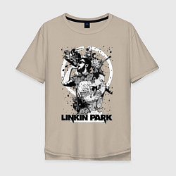 Футболка оверсайз мужская Linkin Park all, цвет: миндальный