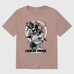 Футболка оверсайз мужская Linkin Park all, цвет: пыльно-розовый