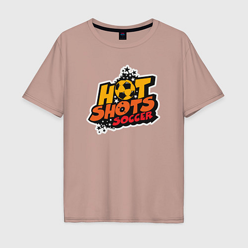 Мужская футболка оверсайз Hot shots soccer / Пыльно-розовый – фото 1