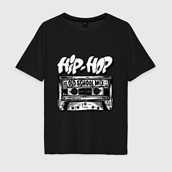 Футболка оверсайз мужская Hip hop oldschool, цвет: черный