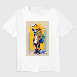 Мужская футболка оверсайз Fox cub - urban style - neural network