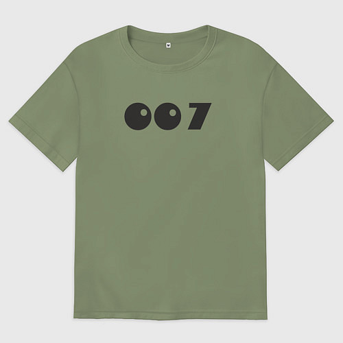 Мужская футболка оверсайз Number 007 / Авокадо – фото 1