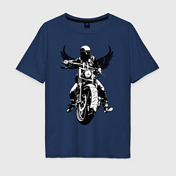 Футболка оверсайз мужская Biker wings, цвет: тёмно-синий