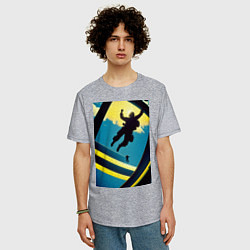 Футболка оверсайз мужская Два парашютиста, цвет: меланж — фото 2
