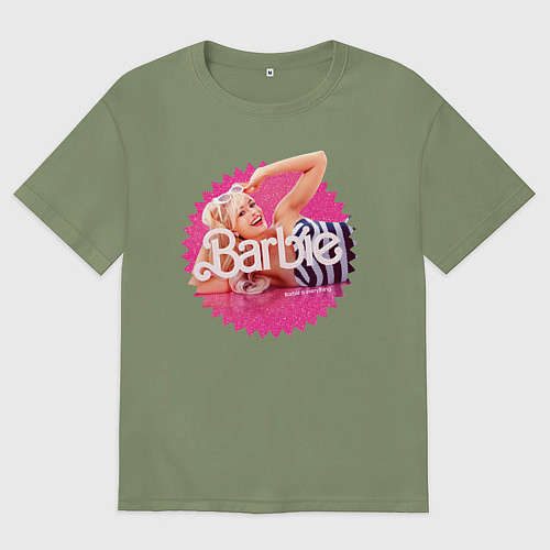 Мужская футболка оверсайз Марго Робби Барби / Авокадо – фото 1