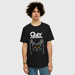 Футболка оверсайз мужская Ozzy Osbourne rock cat, цвет: черный — фото 2