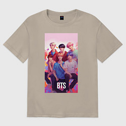 Мужская футболка оверсайз BTS art anime style