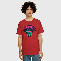 Футболка оверсайз мужская MF Doom mushroom, цвет: красный — фото 2