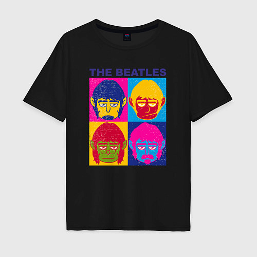 Мужская футболка оверсайз The Beatles color / Черный – фото 1