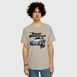 Футболка оверсайз мужская Брайан ОКоннер Nissan Skyline R34, цвет: миндальный — фото 2