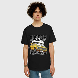 Футболка оверсайз мужская Russia tuning car, цвет: черный — фото 2