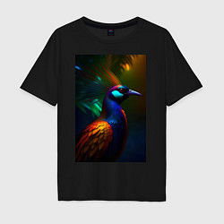 Мужская футболка оверсайз Райская птичка - нейросеть
