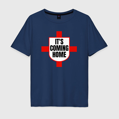 Мужская футболка оверсайз England coming home / Тёмно-синий – фото 1