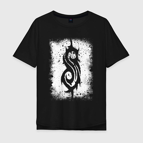 Мужская футболка оверсайз Slipknot logo / Черный – фото 1