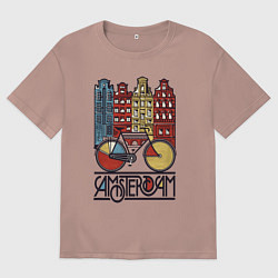 Мужская футболка оверсайз Amsterdam bike