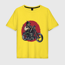 Футболка оверсайз мужская Biker red sun, цвет: желтый