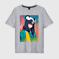 Мужская футболка оверсайз Девчонка-панда - аниме