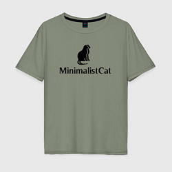 Футболка оверсайз мужская Коты MinimalistCat, цвет: авокадо