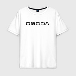 Мужская футболка оверсайз Omoda big black logo