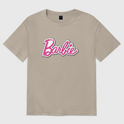 Футболка оверсайз мужская Barbie title, цвет: миндальный