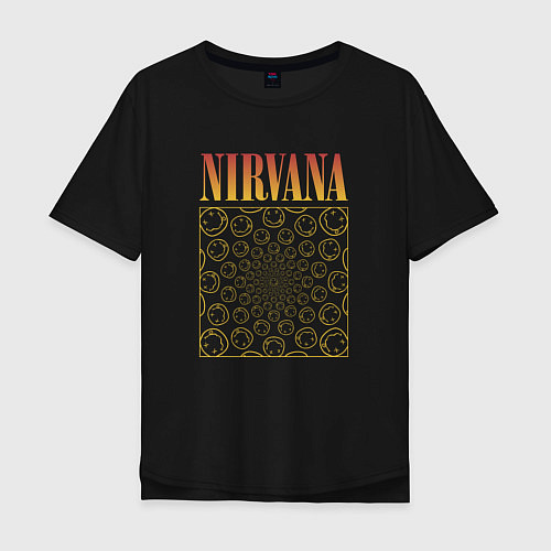 Мужская футболка оверсайз Nirvana лого / Черный – фото 1