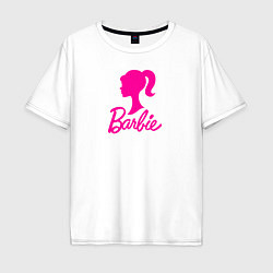 Мужская футболка оверсайз Розовый логотип Барби