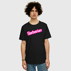 Футболка оверсайз мужская Барби варвар - барбариан, цвет: черный — фото 2