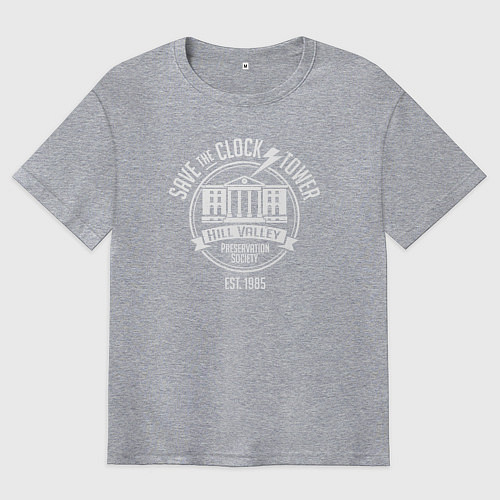 Мужская футболка оверсайз Hill Valley clocks / Меланж – фото 1