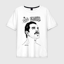 Мужская футболка оверсайз Freddie Mercury head