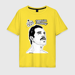 Мужская футболка оверсайз Freddie Mercury head