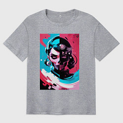 Футболка оверсайз мужская Взгляд ведьмы - нейросеть - поп арт, цвет: меланж