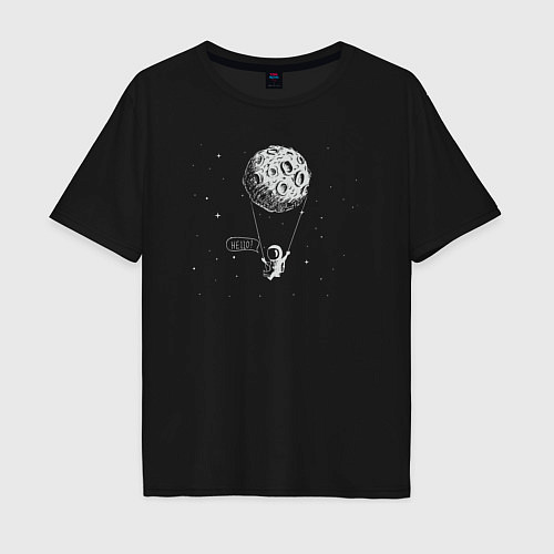 Мужская футболка оверсайз Hello space / Черный – фото 1