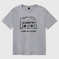 Мужская футболка оверсайз Living on a player