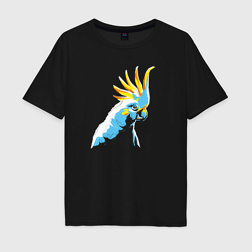 Мужская футболка оверсайз Попугай WPAP / Черный – фото 1