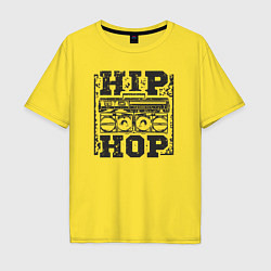 Футболка оверсайз мужская Хип хоп стиль, цвет: желтый