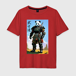Мужская футболка оверсайз Панда - бусидо - кодекс самурая