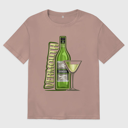 Мужская футболка оверсайз Вермут / Пыльно-розовый – фото 1