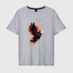 Футболка оверсайз мужская Орел парящая птица абстракция, цвет: меланж