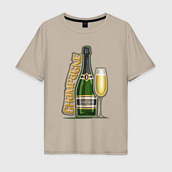 Мужская футболка оверсайз Шампанское