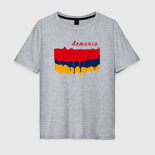 Мужская футболка оверсайз Flag Armenia / Меланж – фото 1