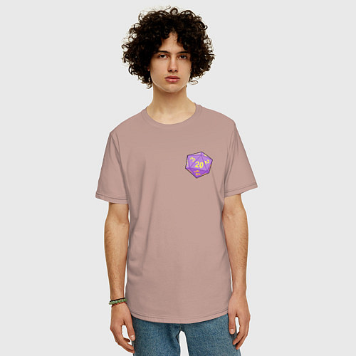 Мужская футболка оверсайз Baldurs Gate 3 D20 / Пыльно-розовый – фото 3