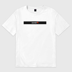 Футболка оверсайз мужская Алтай регионы России, цвет: белый