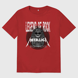 Футболка оверсайз мужская Металлика рок легенда, цвет: красный