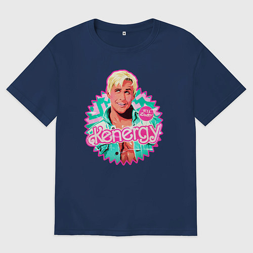 Мужская футболка оверсайз Кен Барби / Тёмно-синий – фото 1