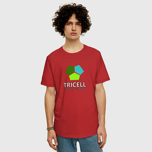 Мужская футболка оверсайз Tricell Inc / Красный – фото 3