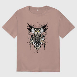 Мужская футболка оверсайз Сова викинга