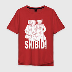 Мужская футболка оверсайз Skibidi Toilet Cameraman and Speakerman