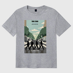 Мужская футболка оверсайз Skibidi toilet Beatles cameramen